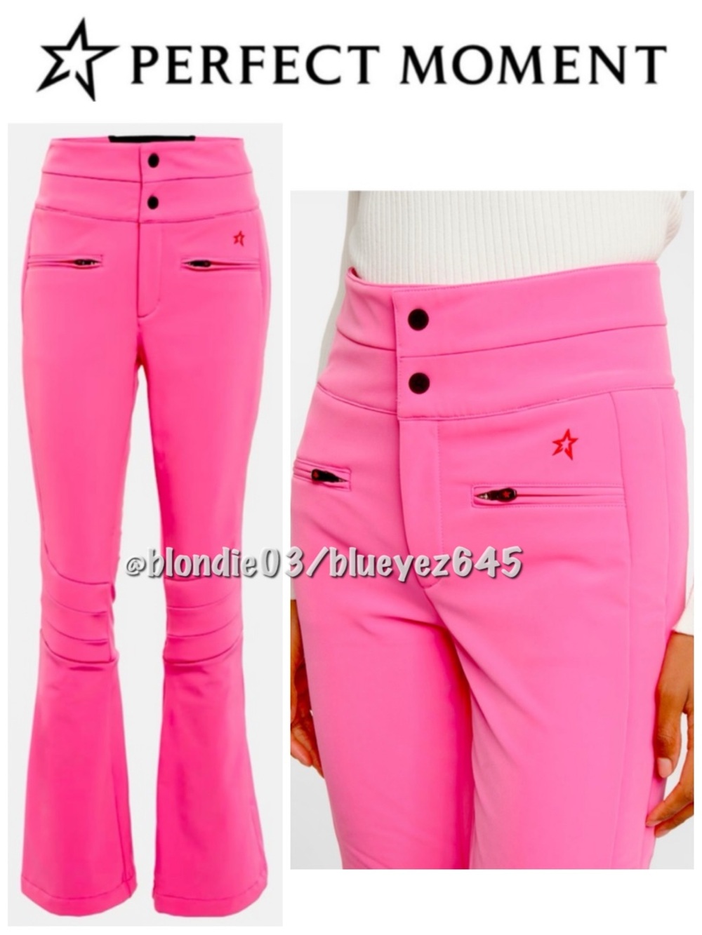Perfect Moment Pair of high waist ski pants in azalea pink S